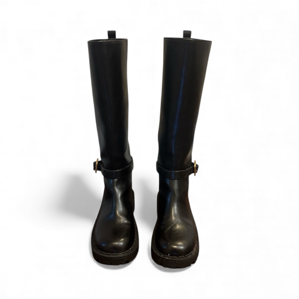 Zara Black Winter Boots with Gold Accent - Picture 2 of 4